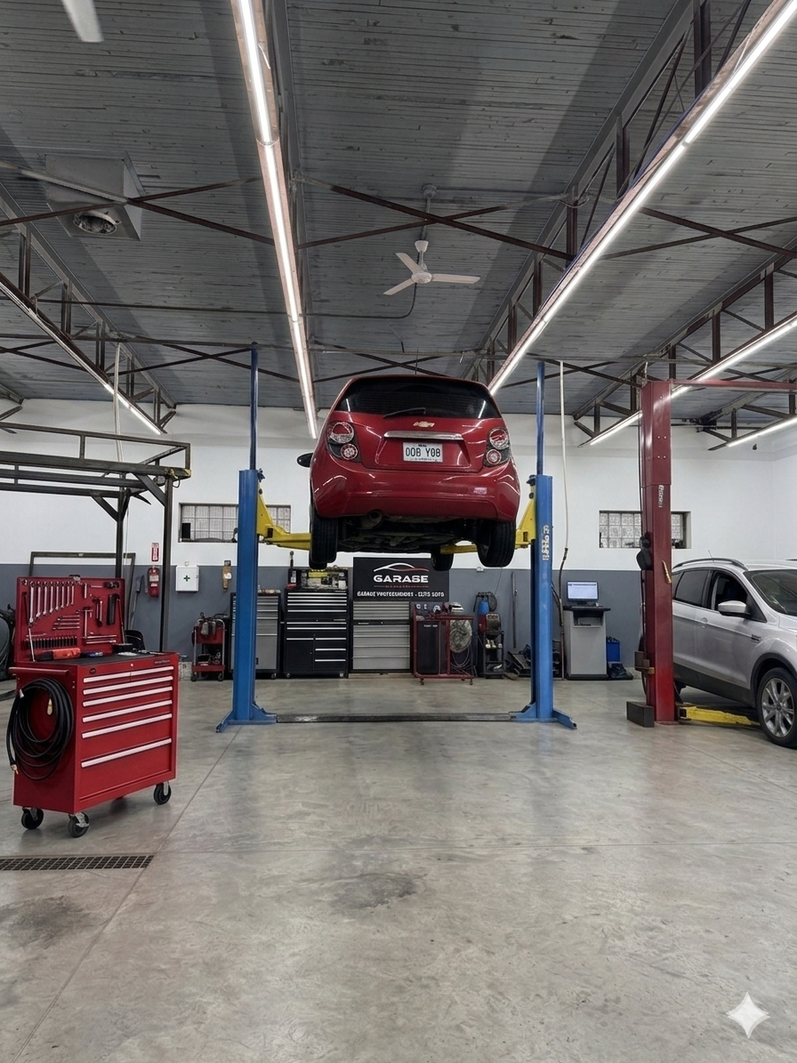 Garage H&H AUTO & PLUS — véhicule sur pont élévateur à Lachine